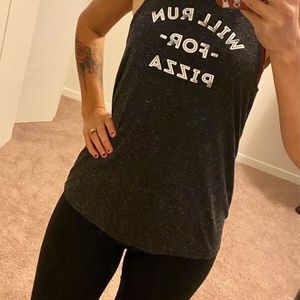 Tank Top 'will run for pizza'